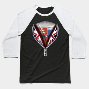 Slovakian Flag  Slovakia Flag British Flag Ripped Open - Gift for Slovakian From Slovakia Baseball T-Shirt